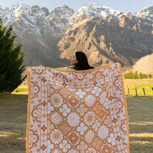Ochre Woven Picnic Rug XL