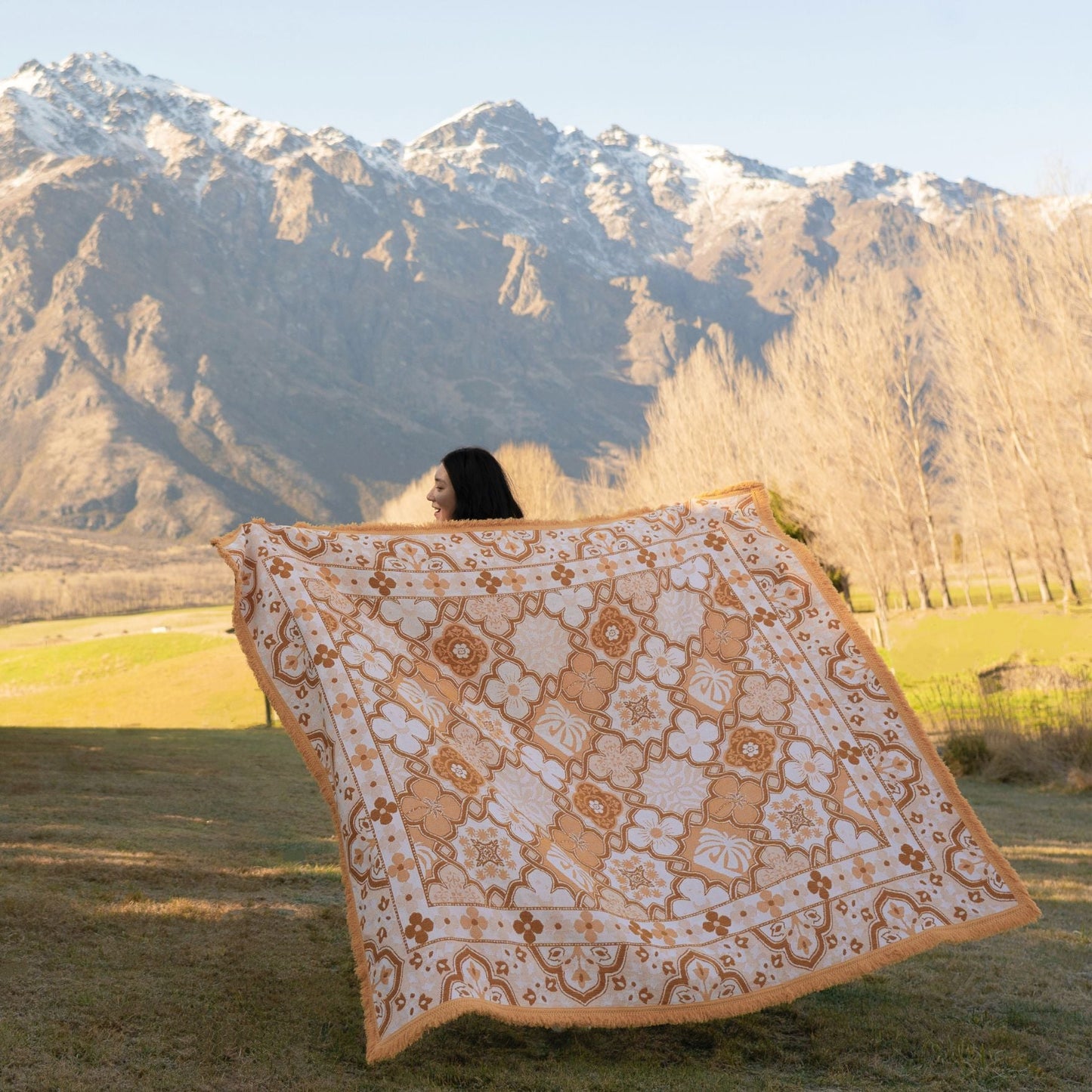 Ochre Woven Picnic Rug XL