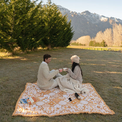 Ochre Woven Picnic Rug XL
