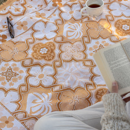 Ochre Woven Picnic Rug XL