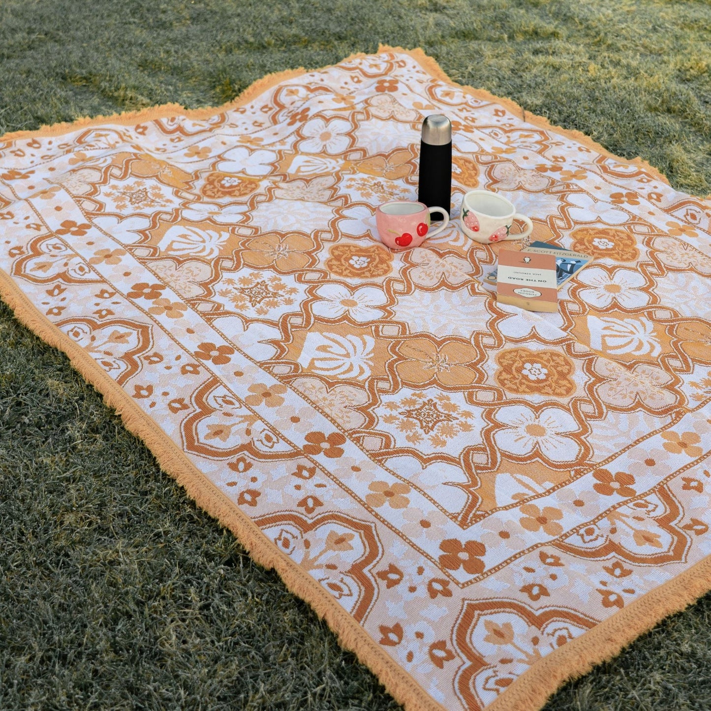 Ochre Woven Picnic Rug XL
